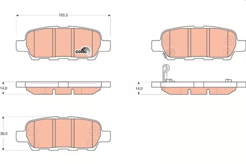 TRW Brake Pad Set, disc brake (GDB3294)