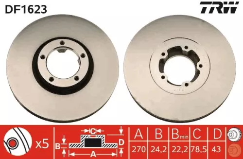 TRW Brake Disc (DF1623)