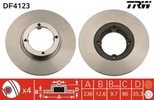 TRW Brake Disc (DF4123)
