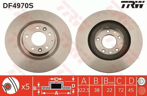 TRW Brake Disc (DF4970S)
