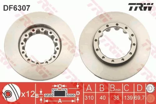TRW Brake Disc (DF6307S)