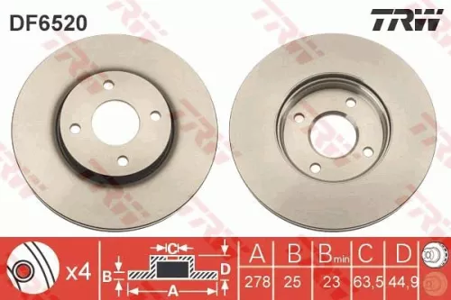 TRW Brake Disc (DF6520)