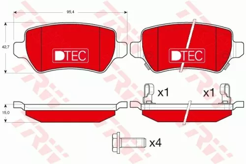 TRW Brake Pad Set, disc brake (GDB1515DTE)