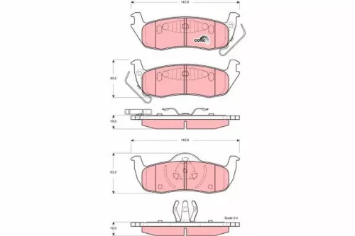 TRW Brake Pad Set, disc brake (GDB4137)