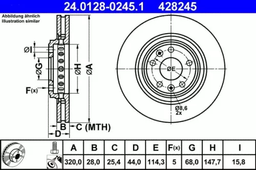 ATE Brake Disc (24.0128-0245.1)