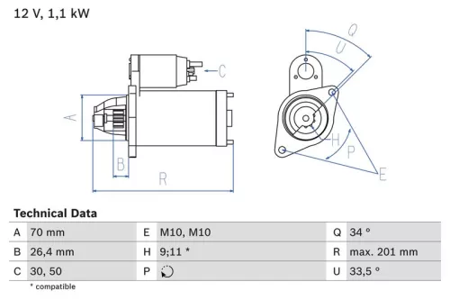 BOSCH Starter (0986020350)