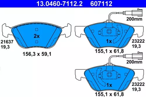 ATE Brake Pad Set, disc brake (13.0460-7112.2)