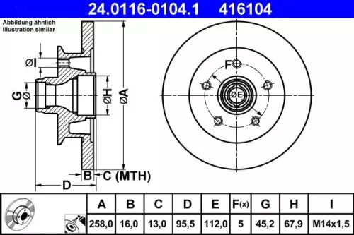 ATE Brake Disc (24.0116-0104.1)