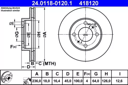 ATE Brake Disc (24.0118-0120.1)