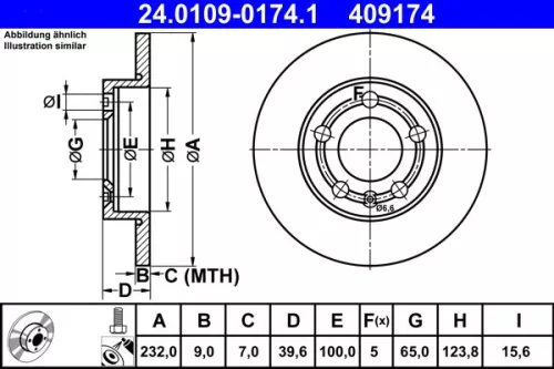 ATE Brake Disc (24.0109-0174.1)