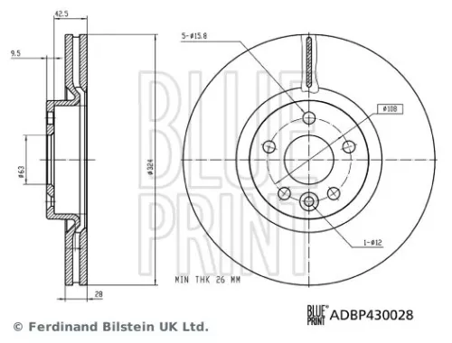 BLUE PRINT Brake Disc (ADBP430028)