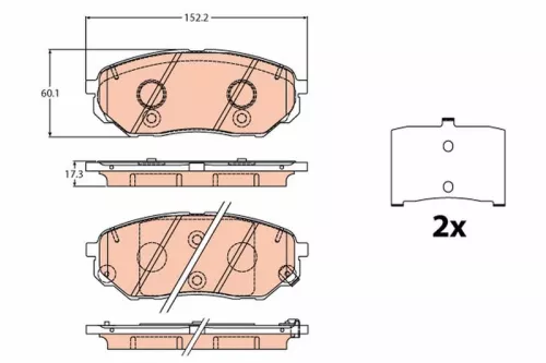 TRW Brake Pad Set, disc brake (GDB2195)