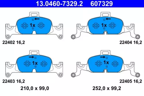 ATE Brake Pad Set, disc brake (13.0460-7329.2)