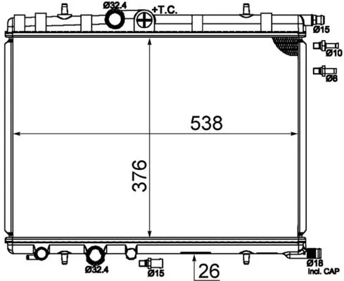 MAHLE Radiator, engine cooling (CR515000S)