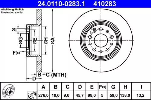 ATE Brake Disc (24.0110-0283.1)