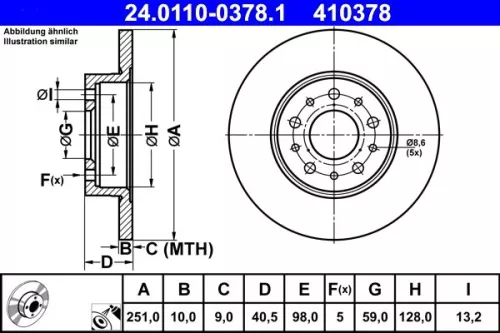 ATE Brake Disc (24.0110-0378.1)