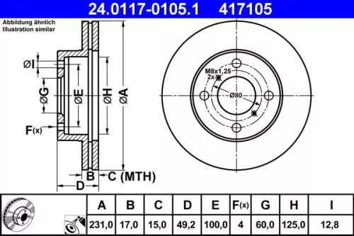 ATE Brake Disc (24.0117-0105.1)