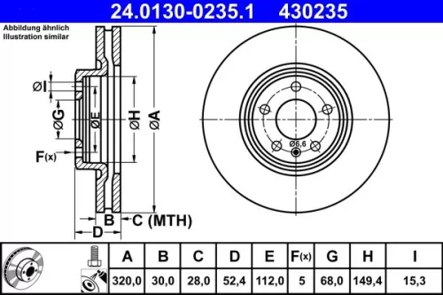 ATE Brake Disc (24.0130-0235.1)