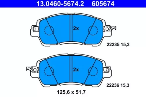 ATE Brake Pad Set, disc brake (13.0460-5674.2)