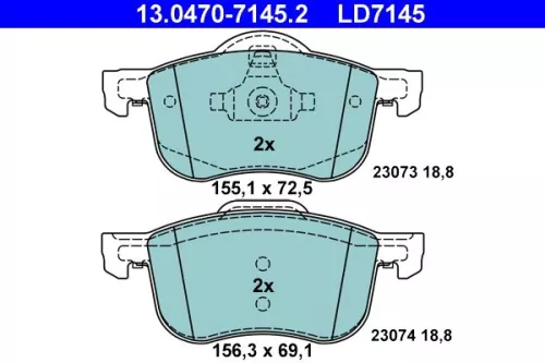 ATE Brake Pad Set, disc brake (13.0470-7145.2)