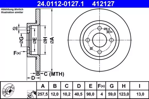 ATE Brake Disc (24.0112-0127.1)