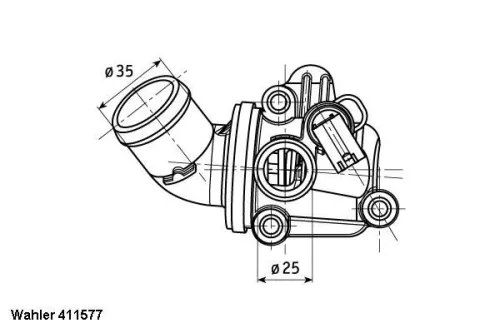 BorgWarner (Wahler) Thermostat, coolant (411577.80D)