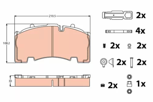 TRW Brake Pad Set, disc brake (GDB5093)
