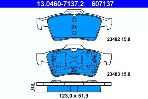 ATE Brake Pad Set, disc brake (13.0460-7137.2)