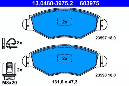 ATE Brake Pad Set, disc brake (13.0460-3975.2)