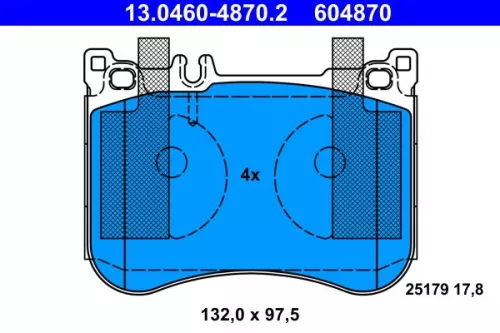 ATE Brake Pad Set, disc brake (13.0460-4870.2)