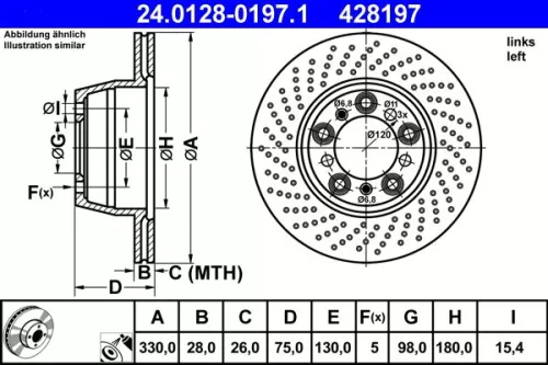ATE Brake Disc (24.0128-0197.1)