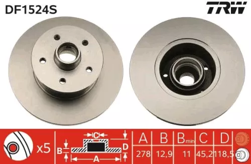 TRW Brake Disc (DF1524S)