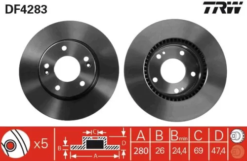 TRW Brake Disc (DF4283)