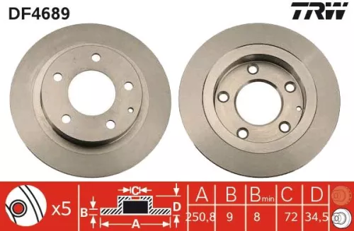 TRW Brake Disc (DF4689)