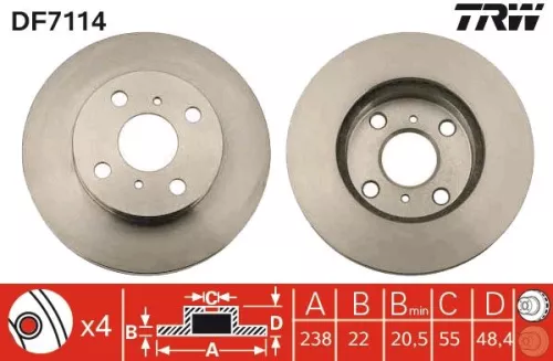 TRW Brake Disc (DF7114)