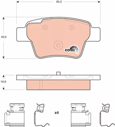 TRW Brake Pad Set, disc brake (GDB1678)
