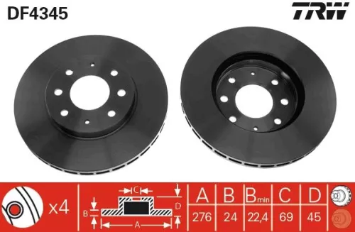 TRW Brake Disc (DF4345)