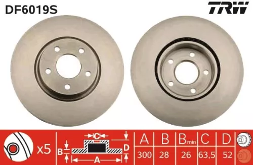 TRW Brake Disc (DF6019S)