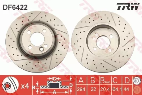 TRW Brake Disc (DF6422)