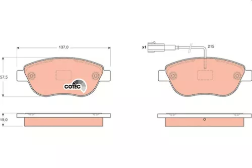 TRW Brake Pad Set, disc brake (GDB1655)