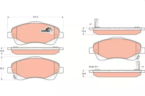 TRW Brake Pad Set, disc brake (GDB3336)