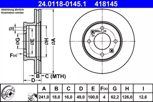 ATE Brake Disc (24.0118-0145.1)