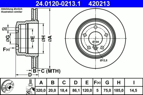 ATE Brake Disc (24.0120-0213.1)