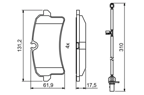 BOSCH Brake Pad Set, disc brake (0986494841)