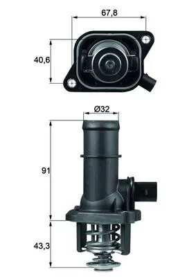 MAHLE Thermostat, coolant (TI16105)