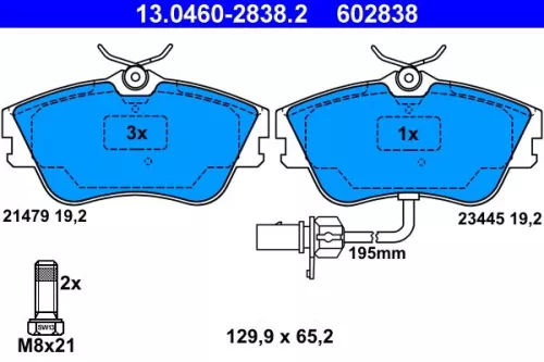 ATE Brake Pad Set, disc brake (13.0460-2838.2)