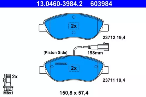 ATE Brake Pad Set, disc brake (13.0460-3984.2)