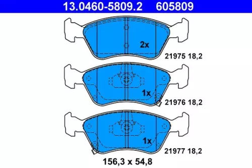 ATE Brake Pad Set, disc brake (13.0460-5809.2)