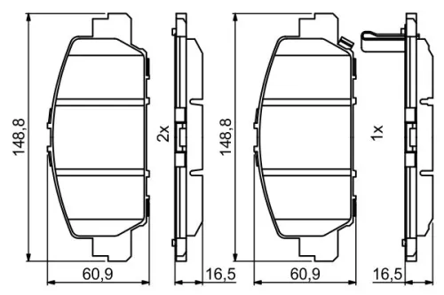 BOSCH Brake Pad Set, disc brake (0986494773)
