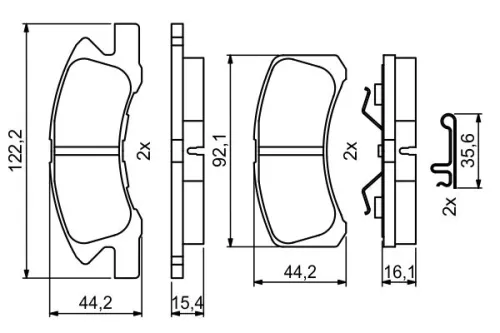 BOSCH Brake Pad Set, disc brake (0986494878)